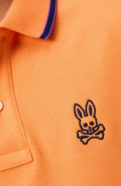 Shop Psycho Bunny Kids' Bunny Tipped Piqué Polo In Nectarine