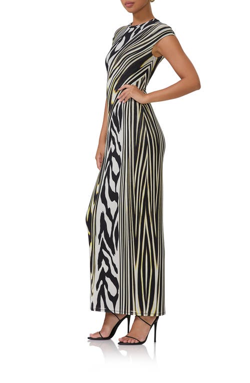 AFRM AFRM CODY PRINT CAP SLEEVE MESH MAXI DRESS 