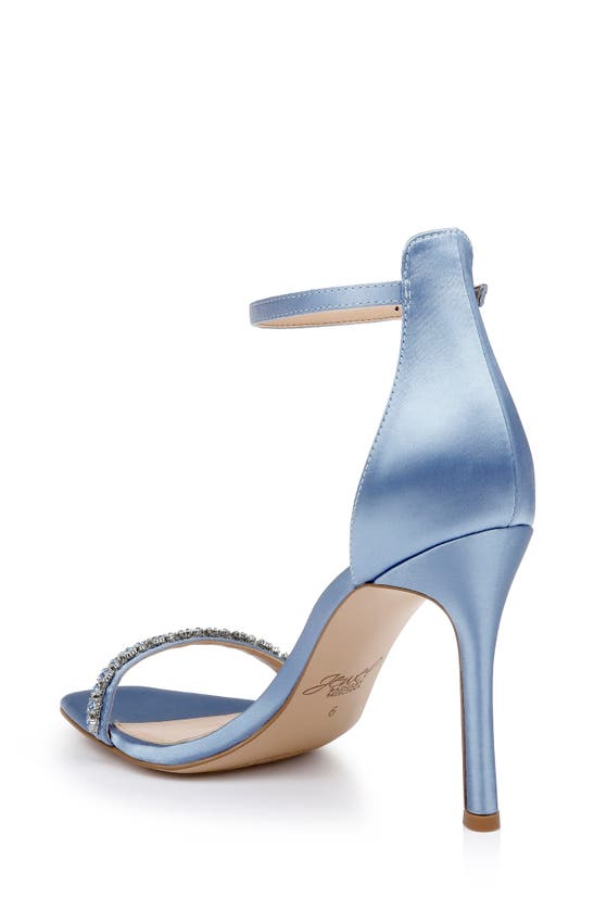 Shop Jewel Badgley Mischka Adriane Jeweled Strap Sandal In Steel Blue
