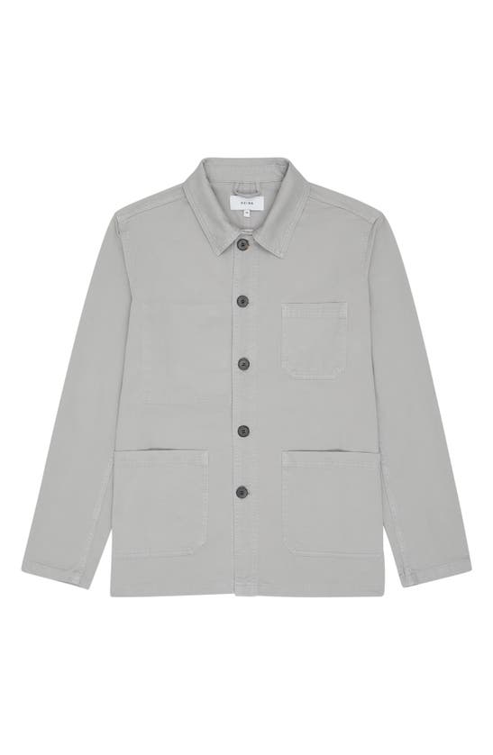 Reiss Conley Cotton Shirt Jacket In Soft Sage | ModeSens