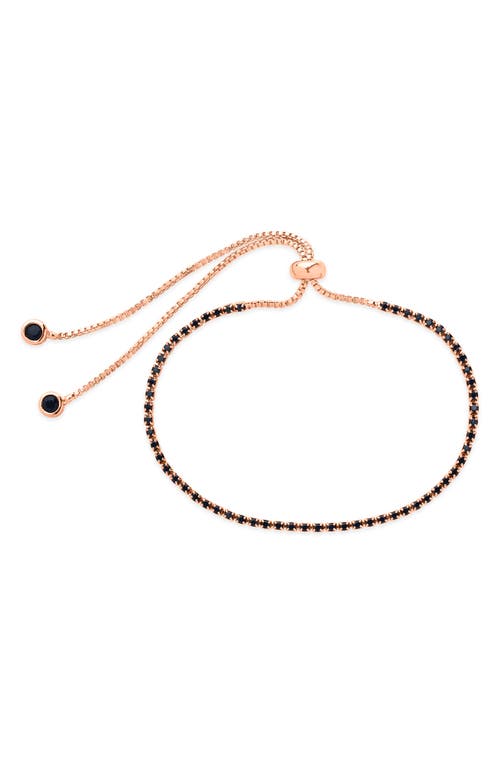 Sterling Forever Fuchsia Cz Slider Bracelet In Rose Gold
