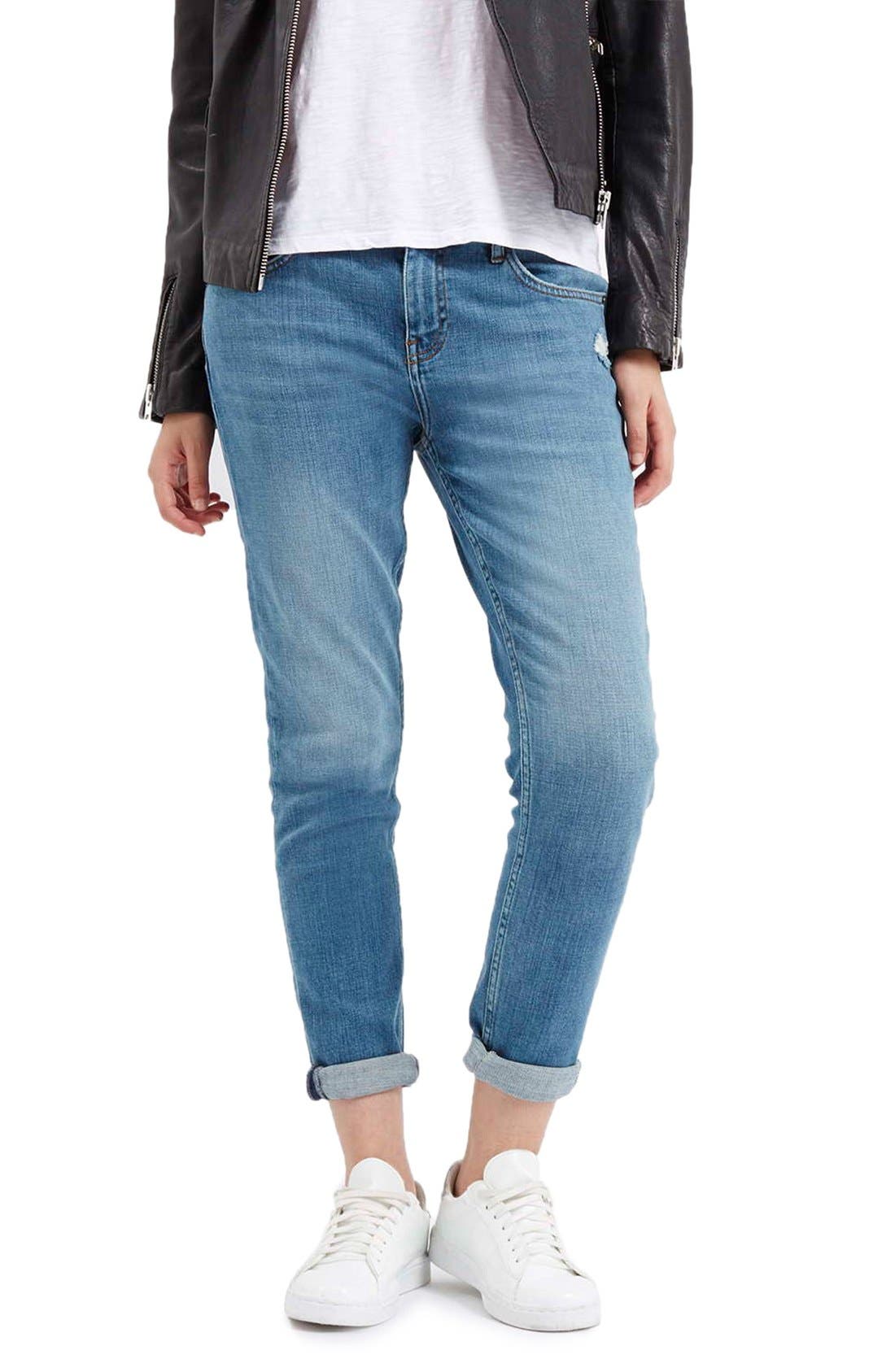 topshop moto mid blue new boyfriend jeans