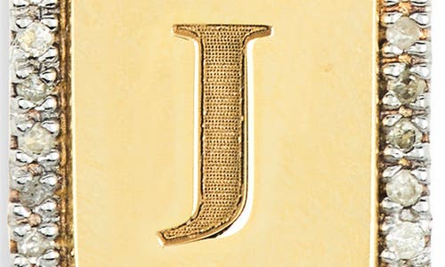 Meshmerise Diamond Initial Dog Tag Pendant Necklace In Yellow-j