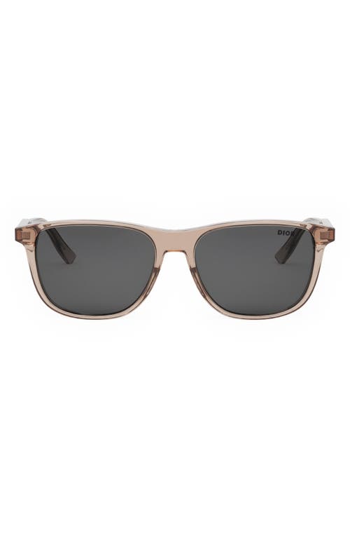 InDior S3I 56mm Rectangular Sunglasses in Shiny Pink /Smoke at Nordstrom