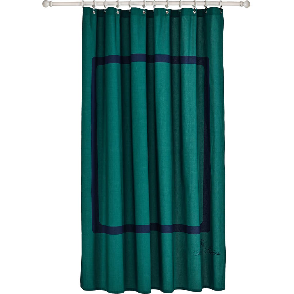 Brooks Brothers Contrast Frame Shower Curtain In Deep Jungle