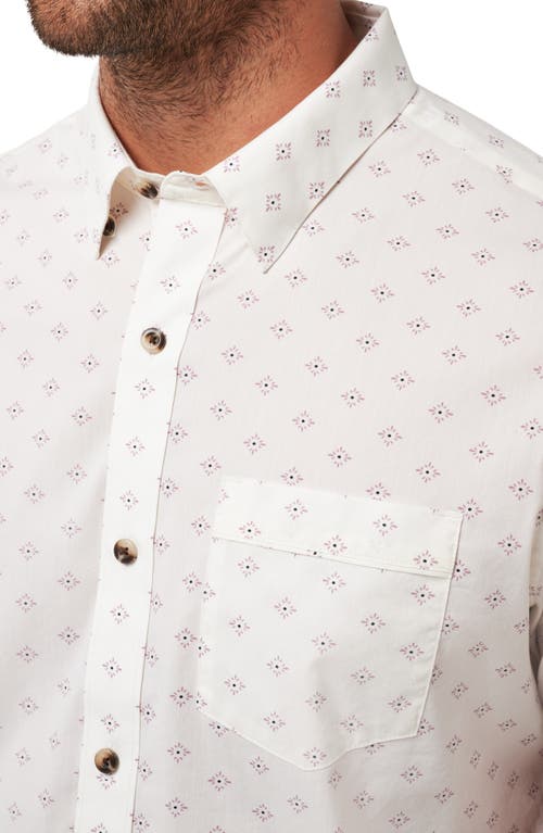 Shop Travismathew On Point Short Sleeve Stretch Button-up Shirt In Vanilla Ice