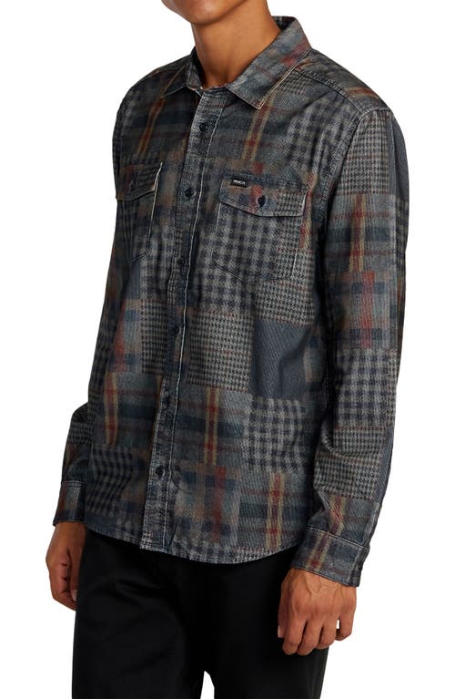 Shop Rvca Freeman Corduroy Button-up Shirt In Navy Marine