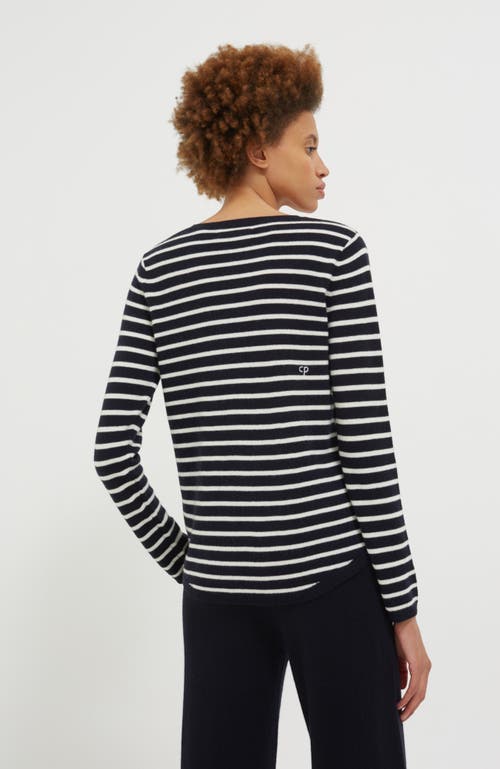 Shop Chinti & Parker Breton Heart Wool & Cashmere Sweater In Navy