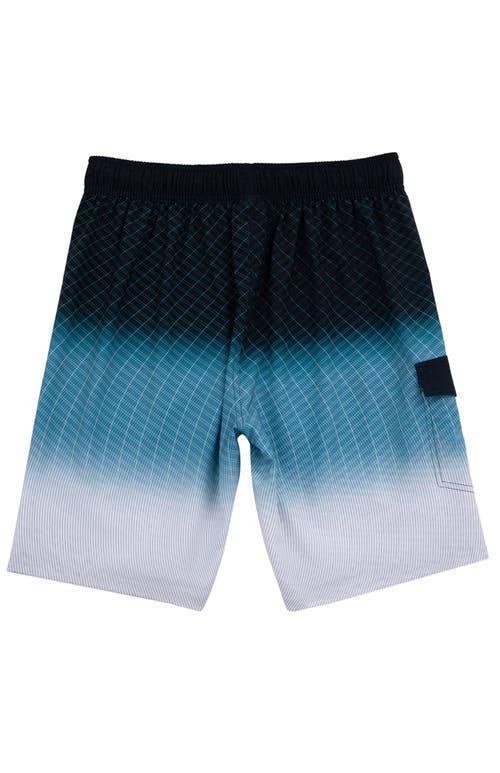 Rokka&rolla Quick-dry Swim Trunks With Elastic Waist In Midnight Gradient