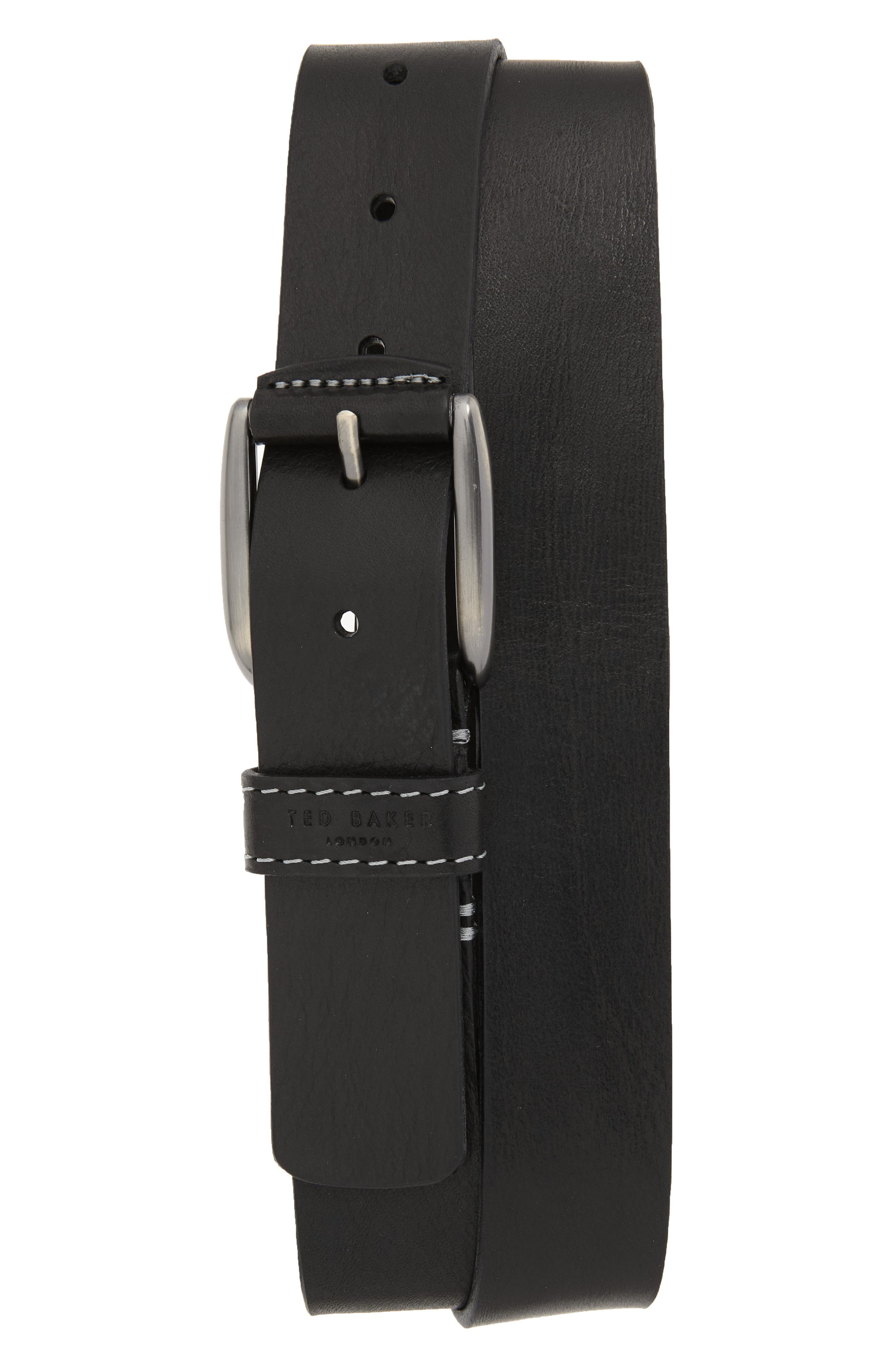Ted Baker London Leather Belt, Black