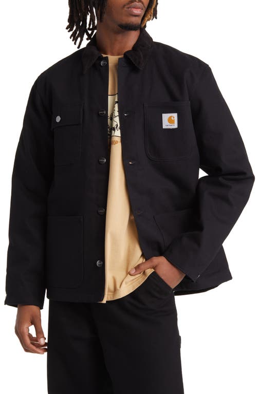 Carhartt Work In Progress Michigan Water Repellent Coat In Black/black Rigid