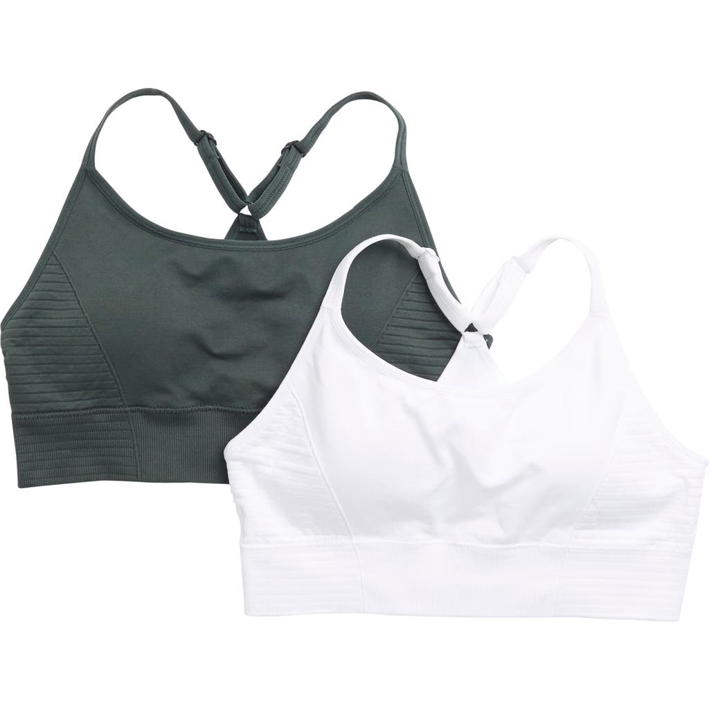 Marika Mary Jane 2-pack Sports Bras In Urban Chic/white