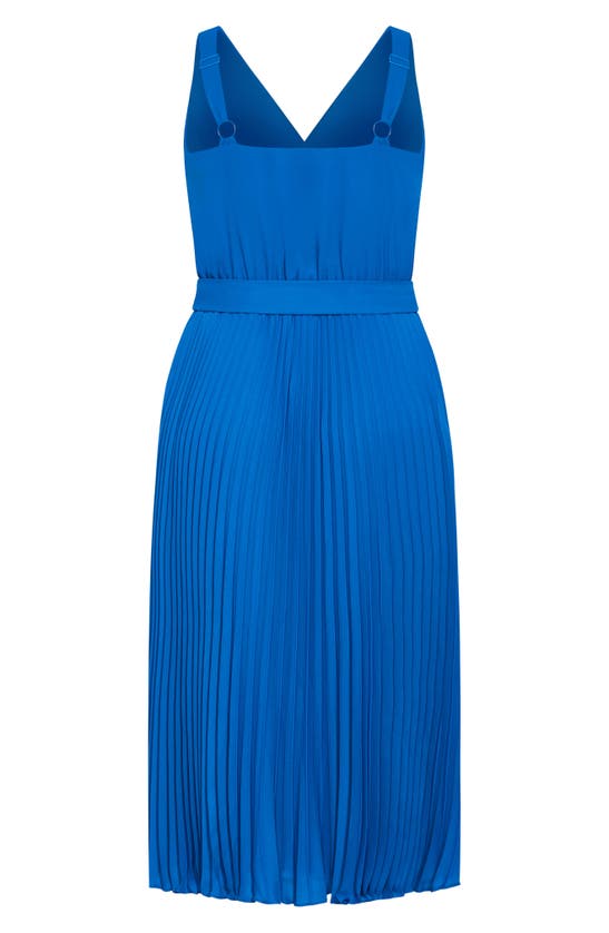 Shop City Chic Lilly Pleat A-line Dress In Sky Blue