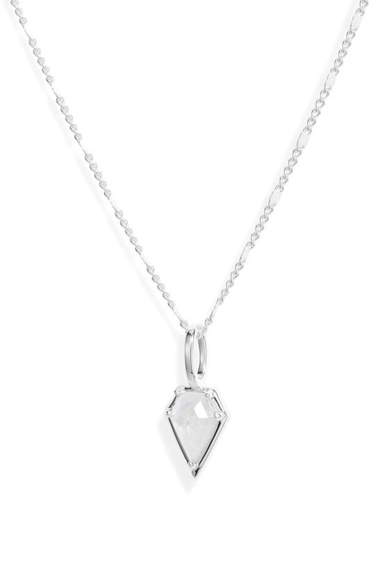 Shop Miranda Frye Marlowe Moonstone Charm Necklace In Silver