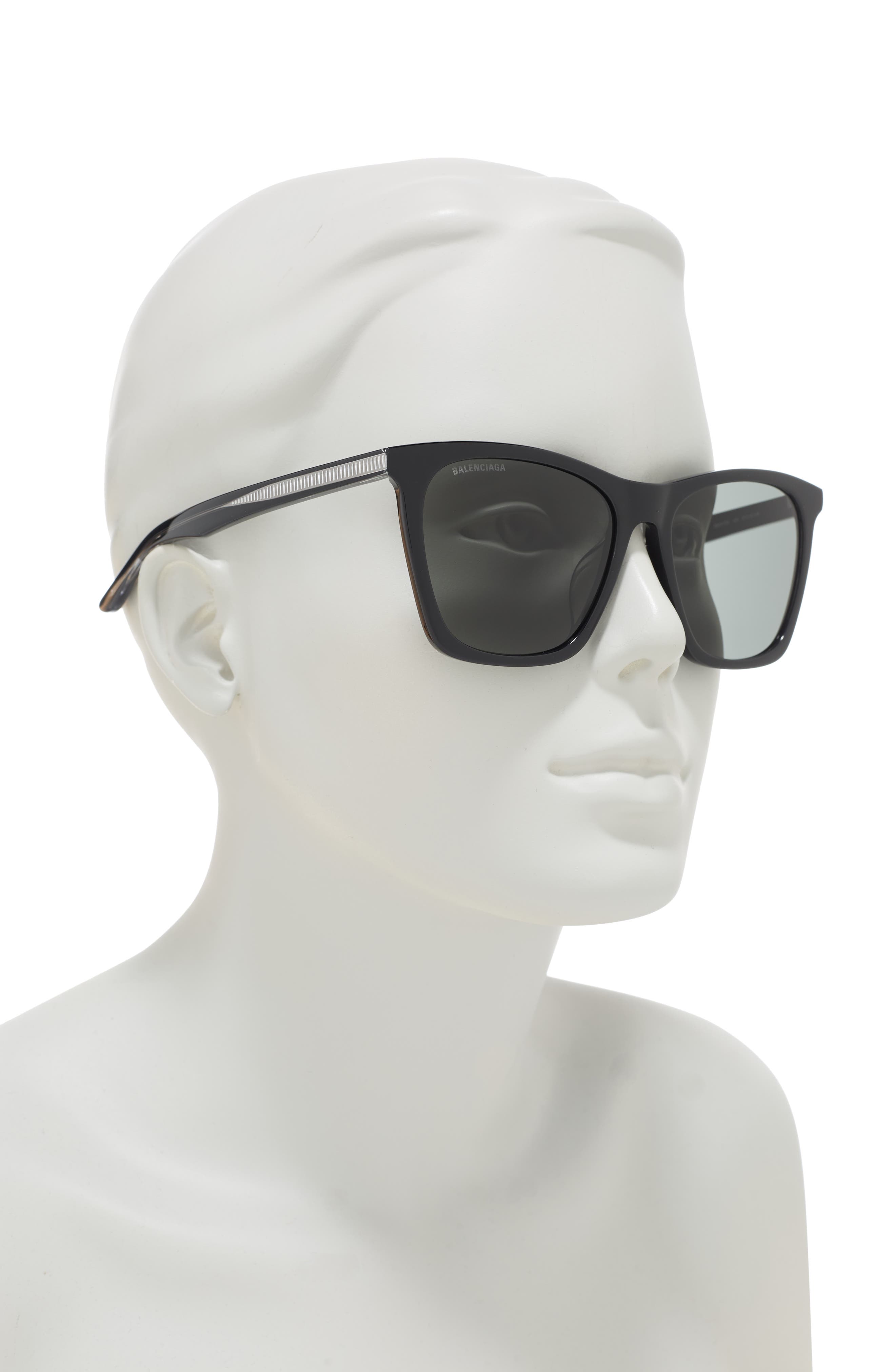 Balenciaga 57mm Core Square Sunglasses In Black Black Grey