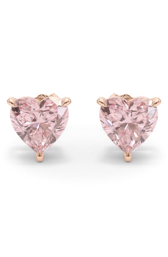 Shop Hautecarat Pink Lab Created Diamond Stud Earrings In 18k Rose Gold