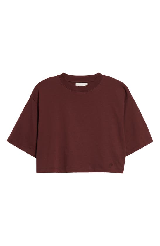 Shop Loulou Studio Gupo Crop Supima® Cotton T-shirt In Midnight Bordeaux