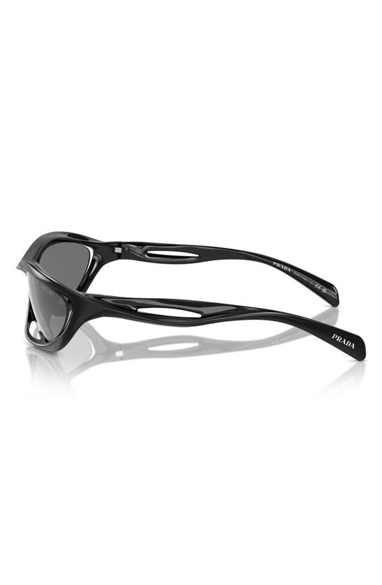 Prada 63mm Oversize Cat Eye Sunglasses In Black