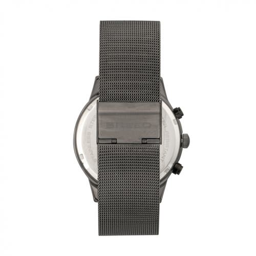 Shop Breed Espinosa Chronograph Mesh-bracelet Watch W/ Date In Gunmetal/black