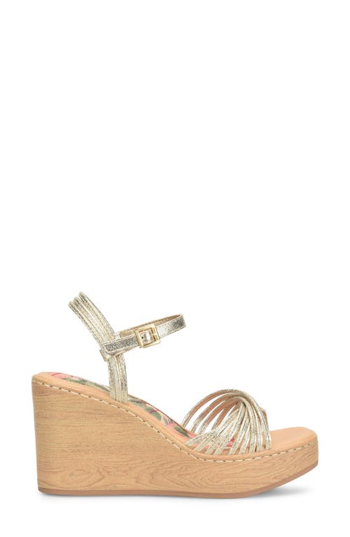 B O C By Børn Catalina Platform Wedge Sandal In Champagne Metalic