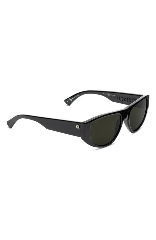 Shop Electric Stanton 45mm Polarized Cat Eye Sunglasses In Gloss Black/grey Polar