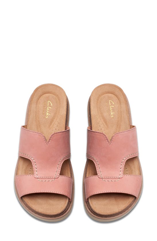 Shop Clarks (r) Arwell Slide Sandal In Peach Nubuck