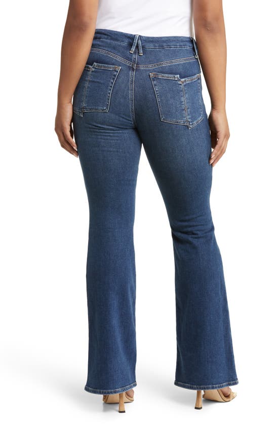 Good American Good Legs Cropped High-rise Bootcut Jeans In Indigo329