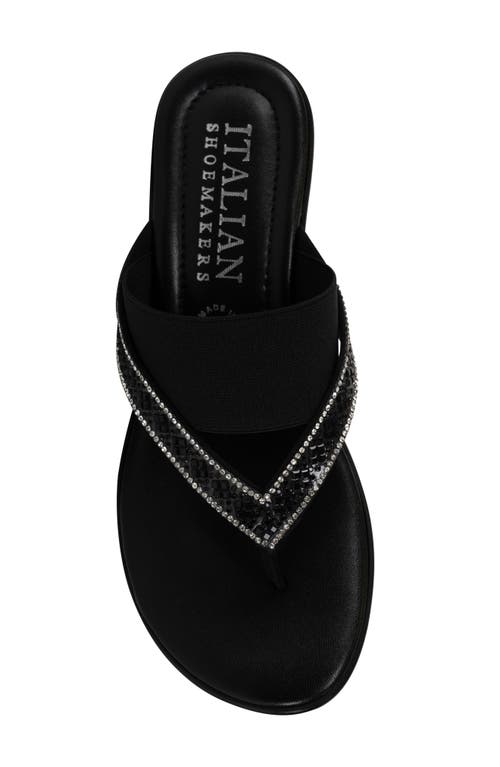 Shop Italian Shoemakers Deleiza Wedge Flip Flop In Black