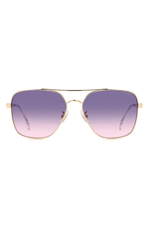 60mm Gradient Square Sunglasses in Gold Crystal/Mauve Pink