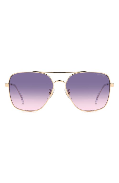 Carrera Eyewear 60mm Gradient Square Sunglasses In Gold Crystal/mauve Pink