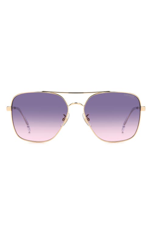 Carrera Eyewear 60mm Gradient Square Sunglasses in Gold Crystal/Mauve Pink at Nordstrom