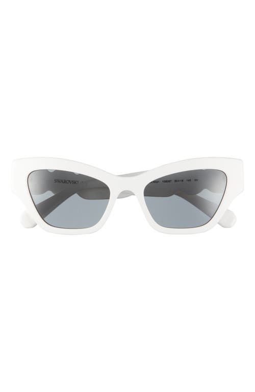 Swarovski 53mm Cat Eye Sunglasses in White at Nordstrom