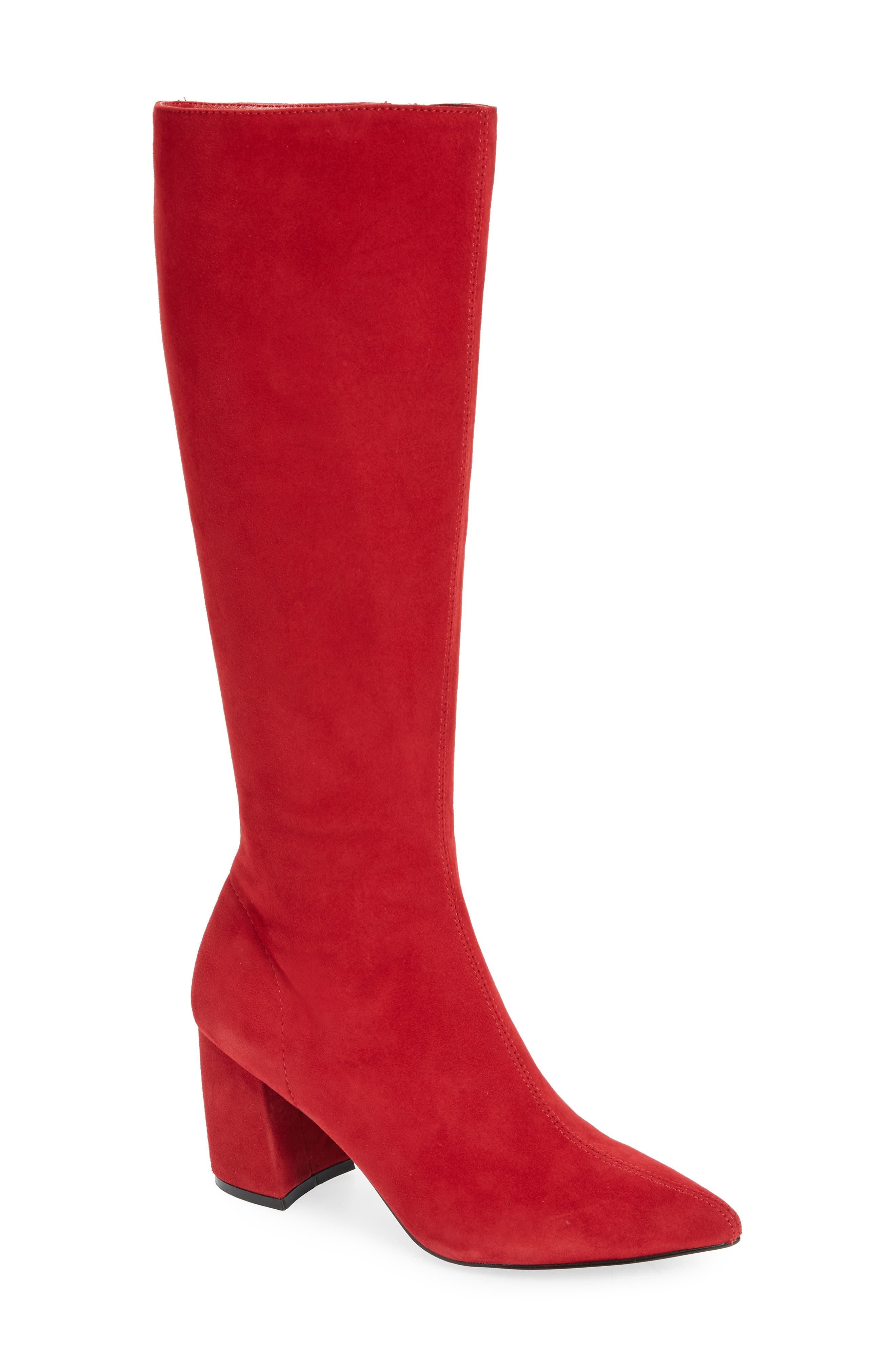 red leather boots womens