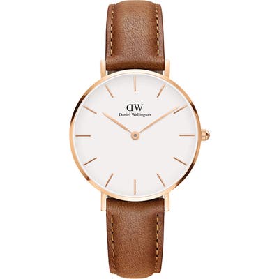 Daniel Wellington Classic Petite Leather Strap Watch, 32Mm