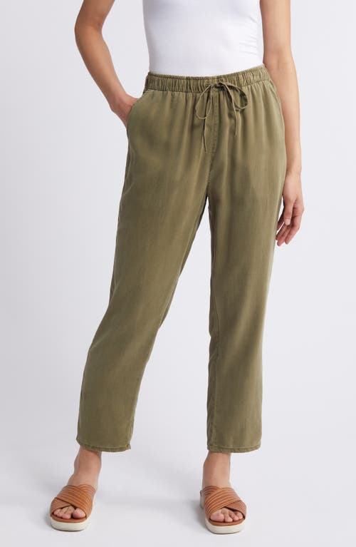 Shop Caslonr Caslon(r) Drawstring Crop Pants In Olive Burnt