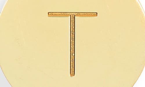 Meshmerise Initial Disc Pendant Necklace In Yellow-t