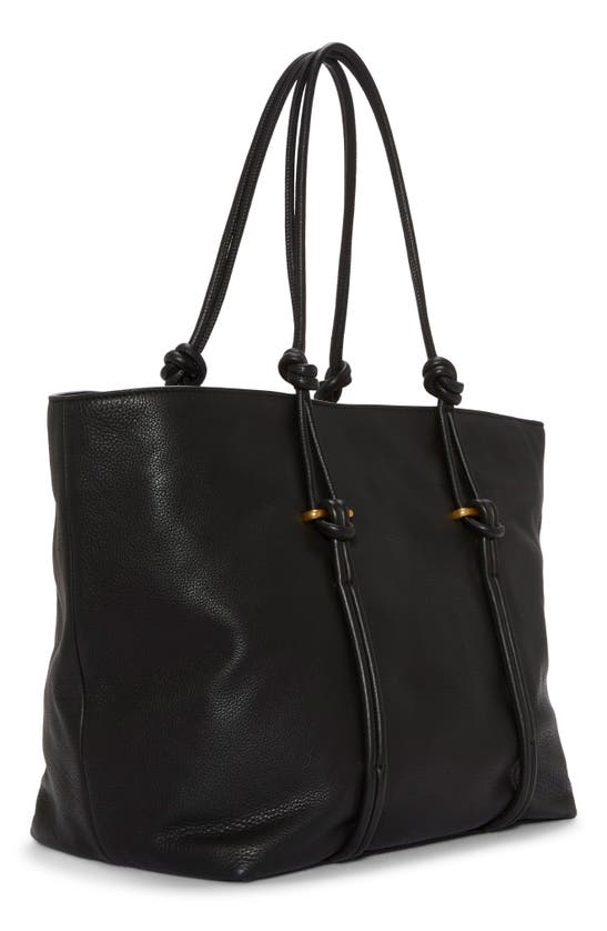 Shop Vince Camuto Lynne Leather Tote In Black Indpeb