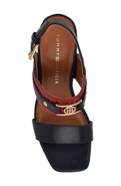 Shop Tommy Hilfiger Sylvier Slingback Sandal In Marine/blood Red