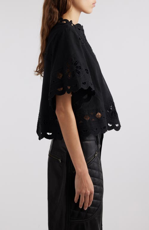 Shop Isabel Marant Parissa Embroidered Cutwork Top In Black