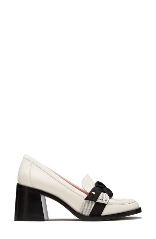 Kate Spade Leandra Block Heel Loafer In Cream/ Black Multi