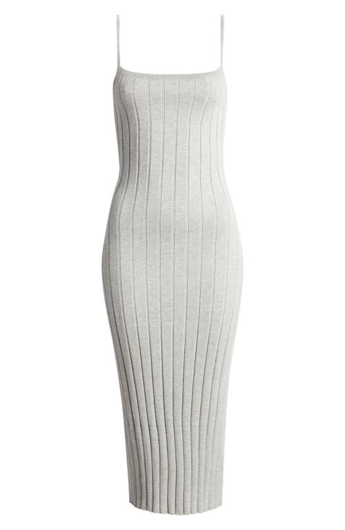 Shop Treasure & Bond Rib Midi Sweater Dress In Grey Heather