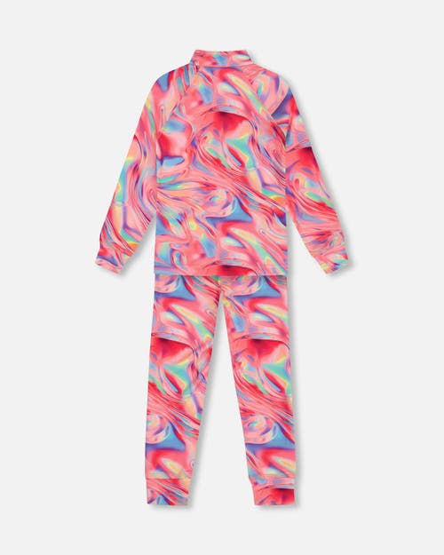 Shop Deux Par Deux Girl's Two Piece Thermal Underwear Set Printed Marble