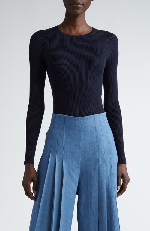 Akris Rib Silk & Cotton Crewneck Sweater at Nordstrom,