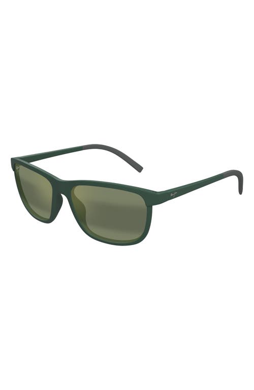 Maui Jim Lele Kawa 58mm Polarizedplus2® Square Sunglasses In Green/maui Ht