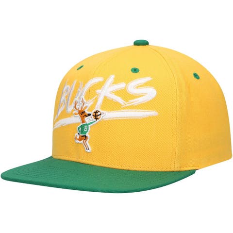 Youth Mitchell & Ness Gold/Blue Marquette Golden Eagles Spiral Snapback Hat