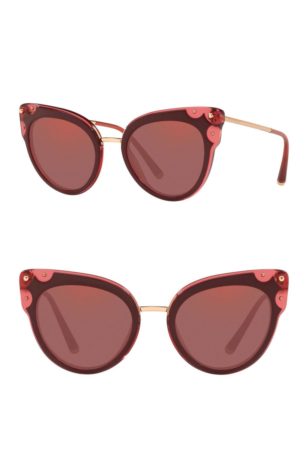 dolce & gabbana 51mm cat eye mirror sunglasses