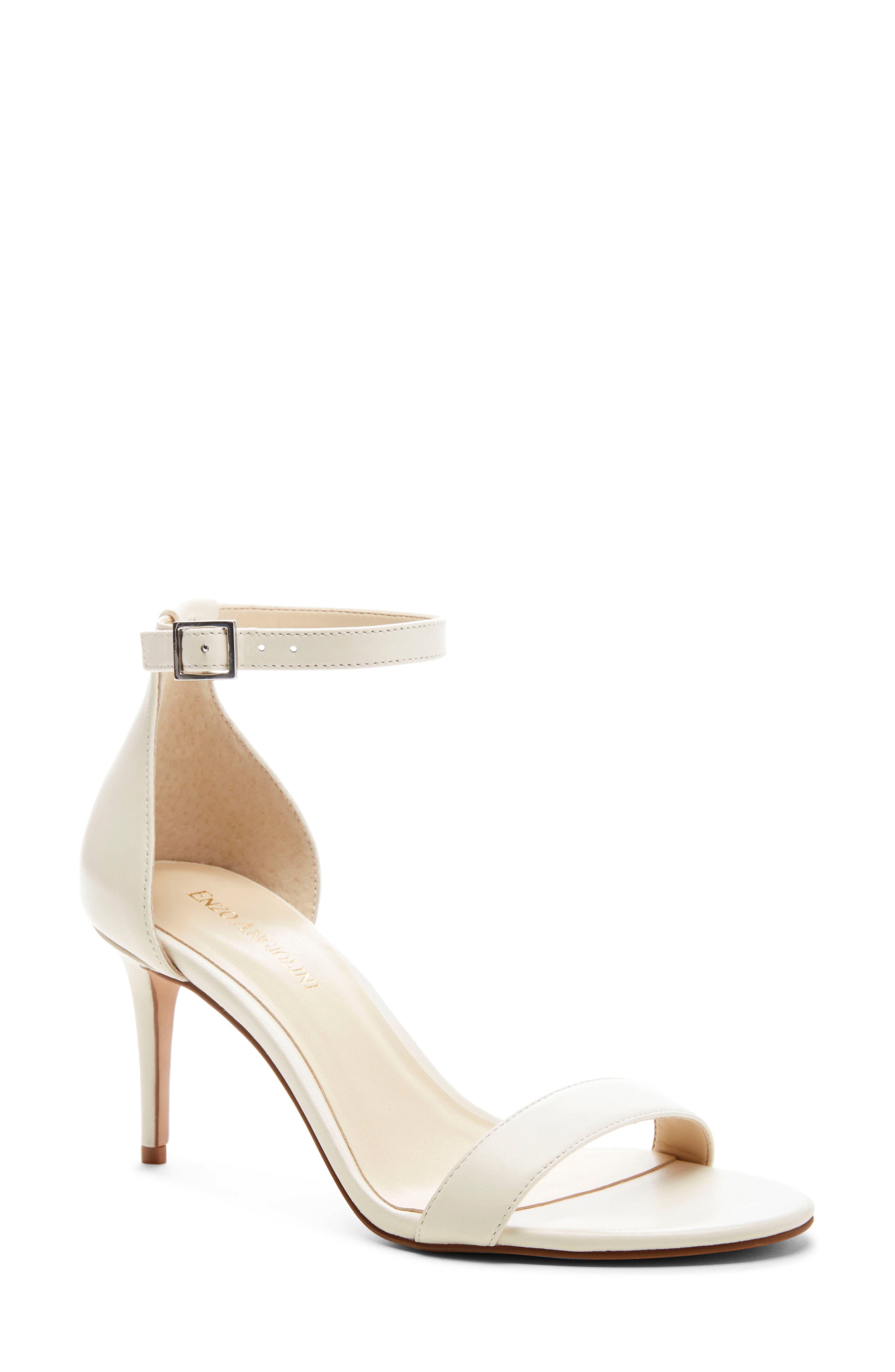 Enzo Angiolini Ahmber Ankle Strap Sandal, White