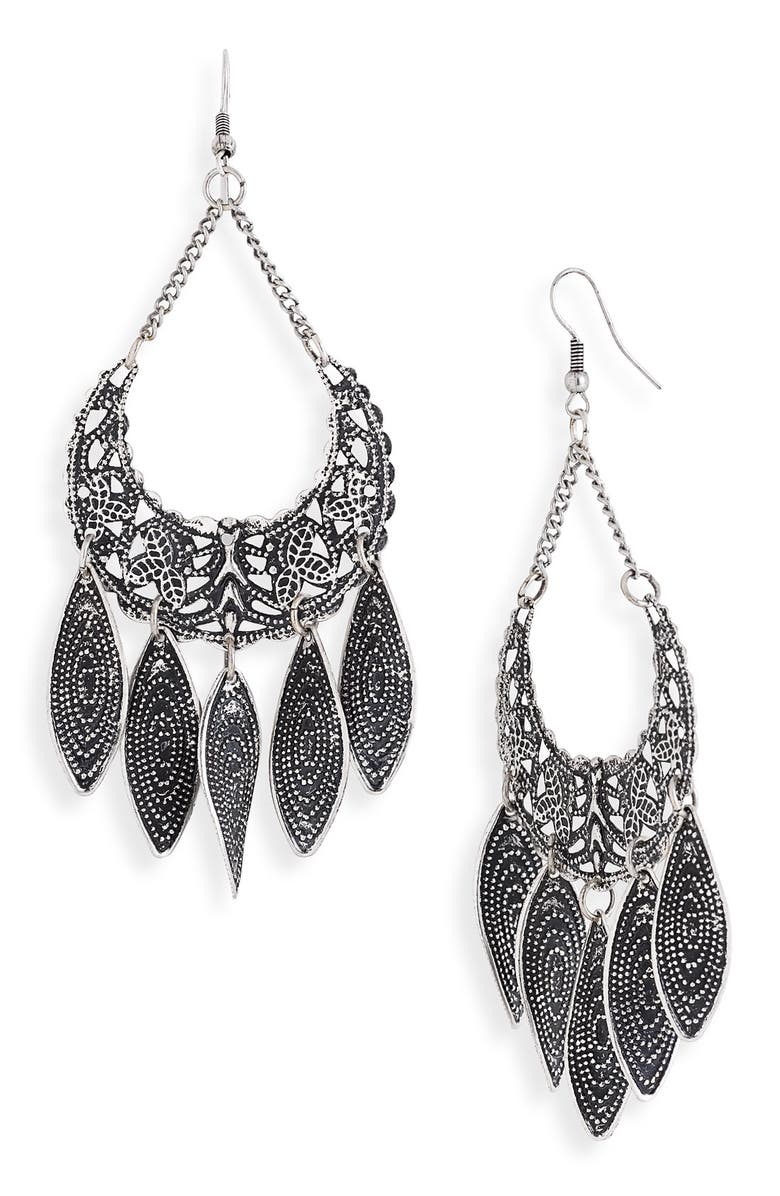 CAROLE Oval Drop Earrings, Main, color, SILVER