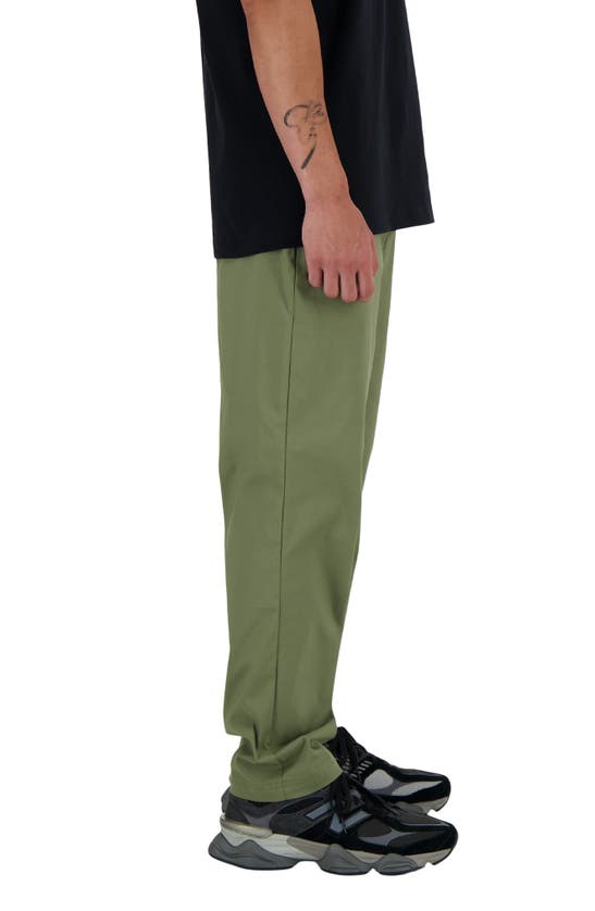 Shop New Balance Icon Straight Leg Twill Pants In Dark Olivine