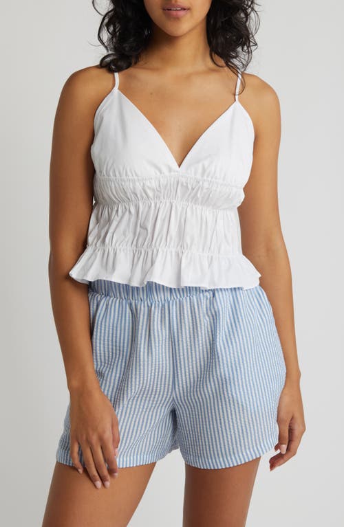 Noisy may Ingrid Smocked Camisole Bright White at Nordstrom,